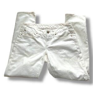 Lilly Pulitzer Vintage Designer White Low Rise Straight Fit Denim Jeans Size 8